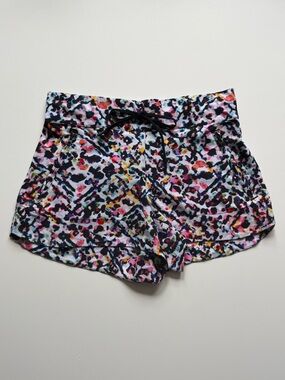 Athleta Womens Watercolor Printed Drawstring Athletic Shorts - Size 2